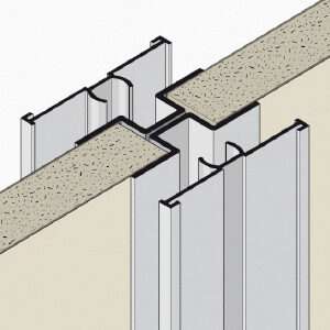 OMEGA-steel profile with PVC cover section and HPL strips